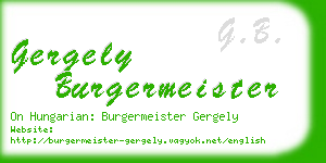 gergely burgermeister business card